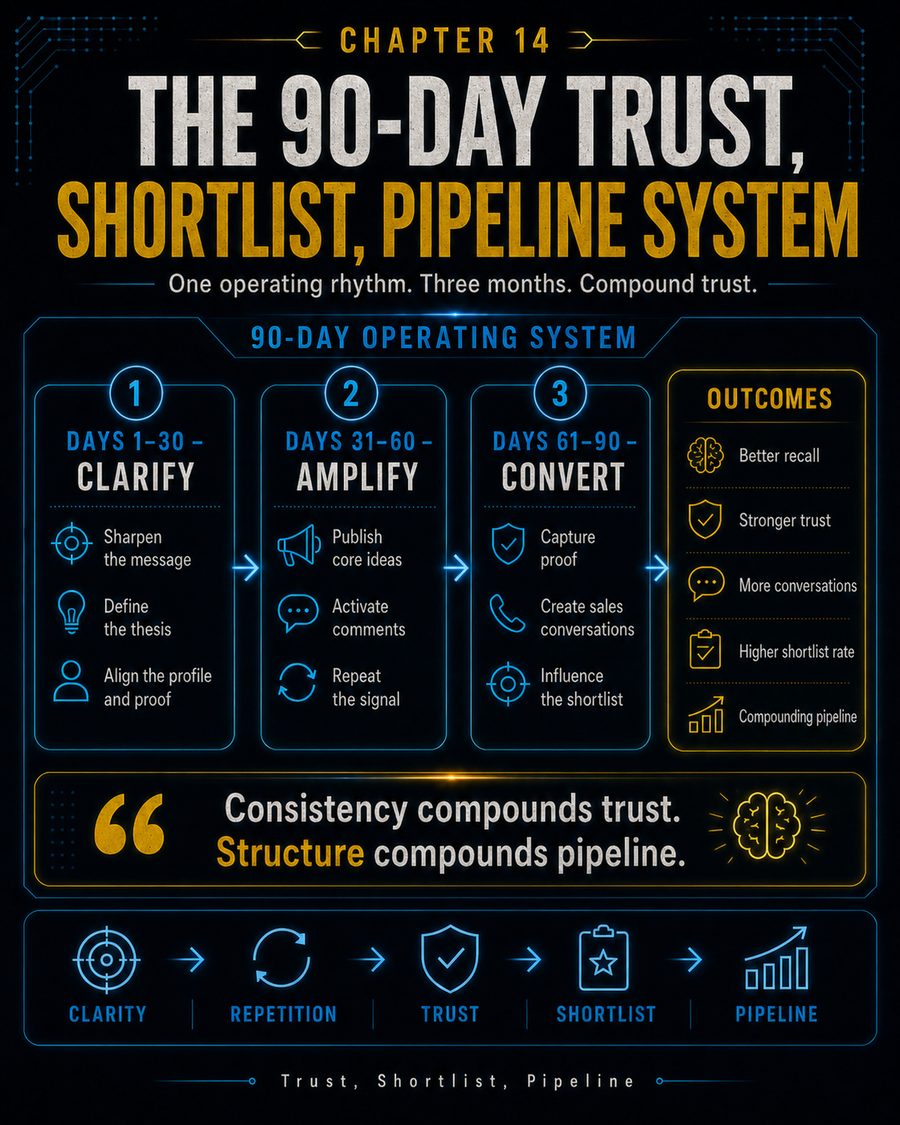 The 90-Day Trust, Shortlist, Pipeline System visual framework