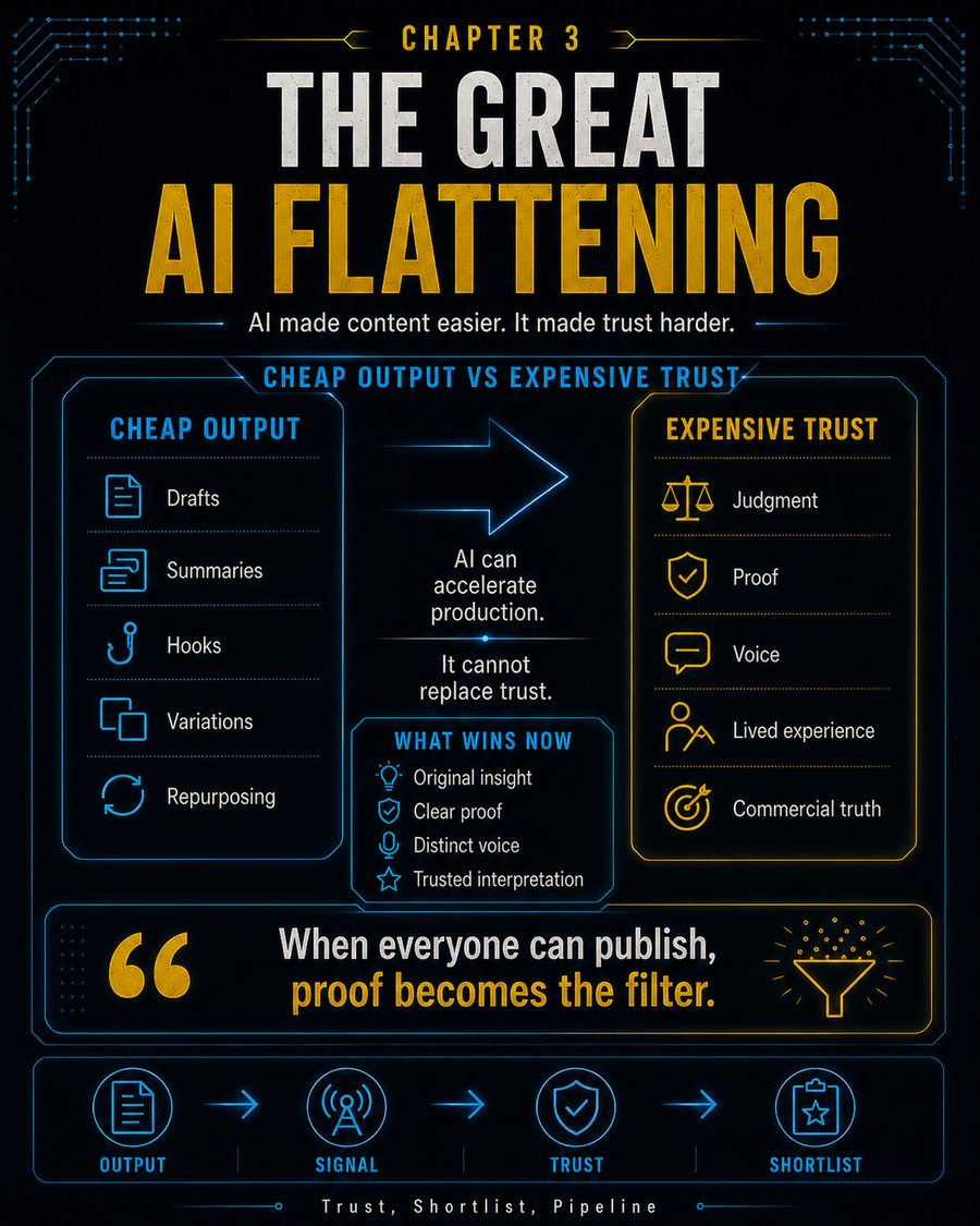 The Great AI Flattening visual framework